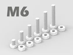 M6 Bolt and Nut - 6 variations / Tolerance Test /
