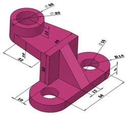 Mechanical Mounting Bracket with Reinforcement By SOLIDWORKS