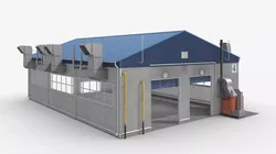Factory Facility UralSpetsTrans Simplified Rigged 3D model
