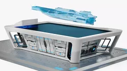Holographic Table with Spaceship Hologram 3D model