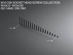 M10 CSK Socket Head Screw Collection M10x12-M10x100 ISO 10642 / DIN 7991