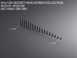 M12 CSK Socket Head Screw Collection M12x16-M12x100 ISO 10642 / DIN 7991