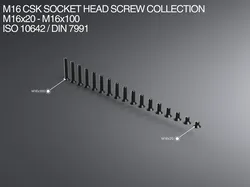 M16 CSK Socket Head Screw Collection M16x20-M16x100 ISO 10642 / DIN 7991