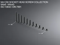 M4 CSK Socket Head Screw Collection M4x6-M4x40 ISO 10642 / DIN 7991
