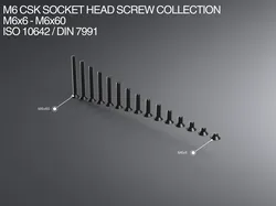 M6 CSK Socket Head Screw Collection M6x6-M6x60 ISO 10642 / DIN 7991