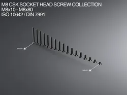 M8 CSK Socket Head Screw Collection M8x10-M8x80 ISO 10642 / DIN 7991