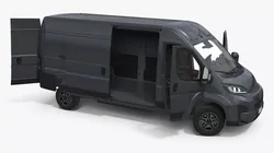 Medium Duty Cargo Van Rigged for Cinema 4D 3D model