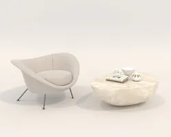 Modern Coffee Table and Armchair 4