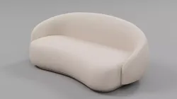 Modern Curved Organic Boucle Sofa 02 Low-poly 3D model