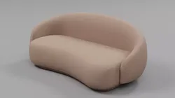 Modern Curved Organic Boucle Sofa 05 Low-poly 3D model