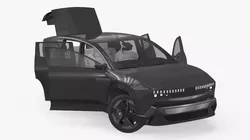 Modern Futuristic EV SUV Black Rigged for Cinema 4D 3D model
