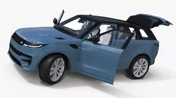 Range Rover Sport SUV Blue Rigged for Cinema 4D 3D model