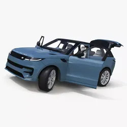 Range Rover Sport SUV Blue Rigged for Maya 3D model