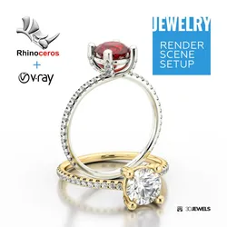 Rhinoceros with V-Ray Scene Setup for Jewelry 3D Rendering CG Textures in 3D Renders 408080