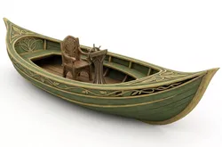 Stylized Elven Forest Faction Boat 3D Model Low-poly 3D model