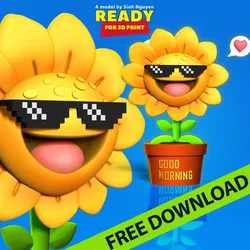 Sunflowers Free 3D Print Model in Monsters & Creatures 408350