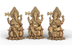Ganesh ji lotus 3D Print Model in Sculpture 385558