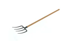 low poly cartoon pitchfork