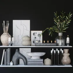 shelves with decor