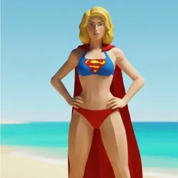 super girl - low poly - coleção praia