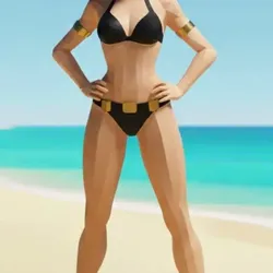 Viuva negra - low poly - coleção praia