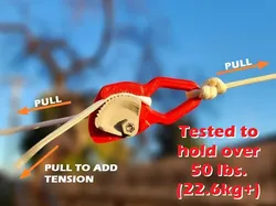 #0179 [UPDATED] Automatic Paracord Tensioner for Clotheslines [spring loaded, for 4mm cord]