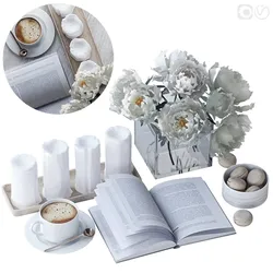 Decorative set with peonies