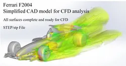 Ferrari F2004 Formula 1 - Simplified CAD Design For CFD