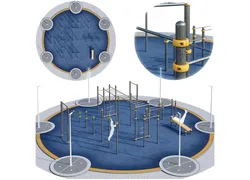 Sports ground with pull up bars Round
