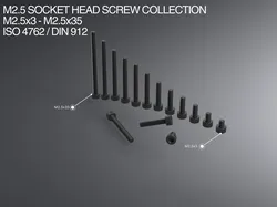 M2.5 Socket Head Screw Collection M2.5x3-M2.5x35 ISO 4762 / DIN 912