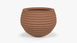 Terracotta Striped Clay Pot