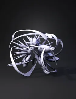 anime styled armored mecha character in dynamic pose with energy orb