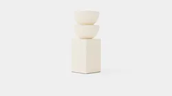 Ceramic candlestick with a square base