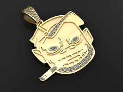 Facez Iced out Rich PANDANT 3D Print Model in Pendants 575621