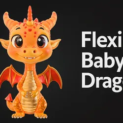 Flexi Baby Dragon  Cute Articulated Print‑in‑Place Dragon Toy No Supports Kawaii Flexi Model Easy FDM Print