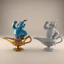 Home Decorations & Ornaments STL indir - Fun Genie Lamp 3D STL File for Desk Decor Toys 8 - HIve