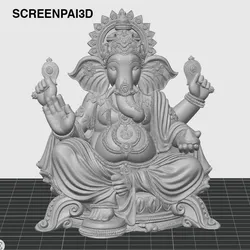 Lord Ganesha – Ornate Seated Idol | High-Detail 3D Printable STL