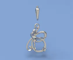 Pendant gymnastics ribbon B 3D Print Model in Pendants 555296