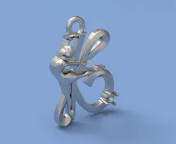 Pendant gymnastics ribbon K 3D Print Model in Pendants 555557