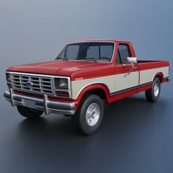 Pickup Truck F-150 Long Bed 1983 3D Print Model in Automotive 555801
