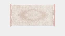 Rectangular rug with tassels
