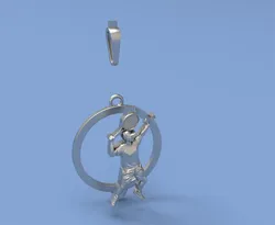 Tennis player pendant 3D Print Model in Pendants 555704