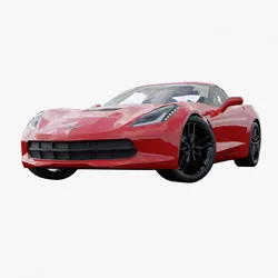 Chevrolet Corvette C7 model low poly 3D