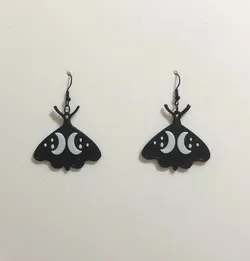 Earring dark moth halloween pendant pendientes aros