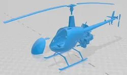 Helicopter Robinson R22 Red Printable 3D Print Model in Automotive 394070