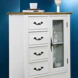 JG 5-tier wooden chest of drawers display case