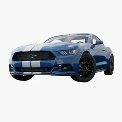 Mustang low poly Low-poly 3D
