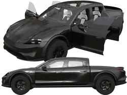 Porsche Taycan Pick-Up Truck Concept black