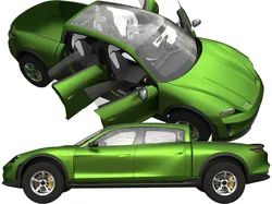 Porsche Taycan Pick-Up Truck Concept green