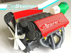 V10 Engine Turbocharged working belt driven Model (printer optimized)